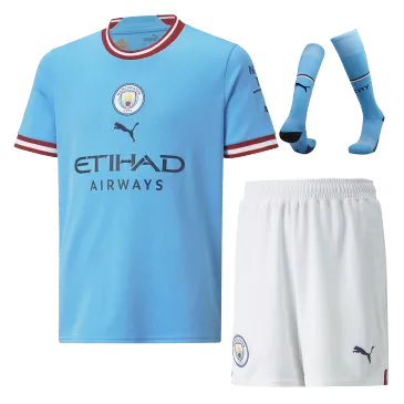 Manchester City Home Kids Jerseys Full Kit 2022/23 - gogoalshop