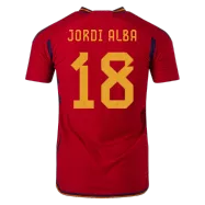 JORDI ALBA #18 Spain Home Authentic Jersey World Cup 2022 - gogoalshop