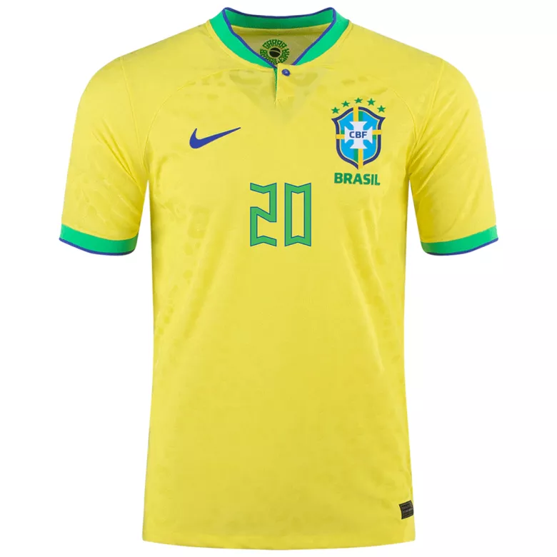 VINI JR #20 Brazil Home Authentic Jersey 2022 - gogoalshop