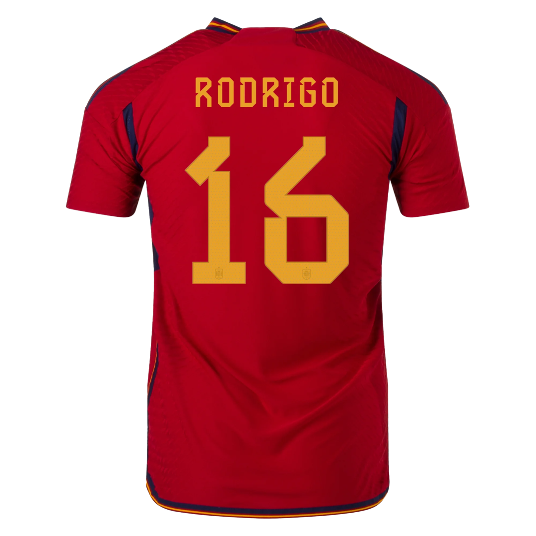 RODRI #16 Spain Home Authentic Jersey World Cup 2022 | Gogoalshop