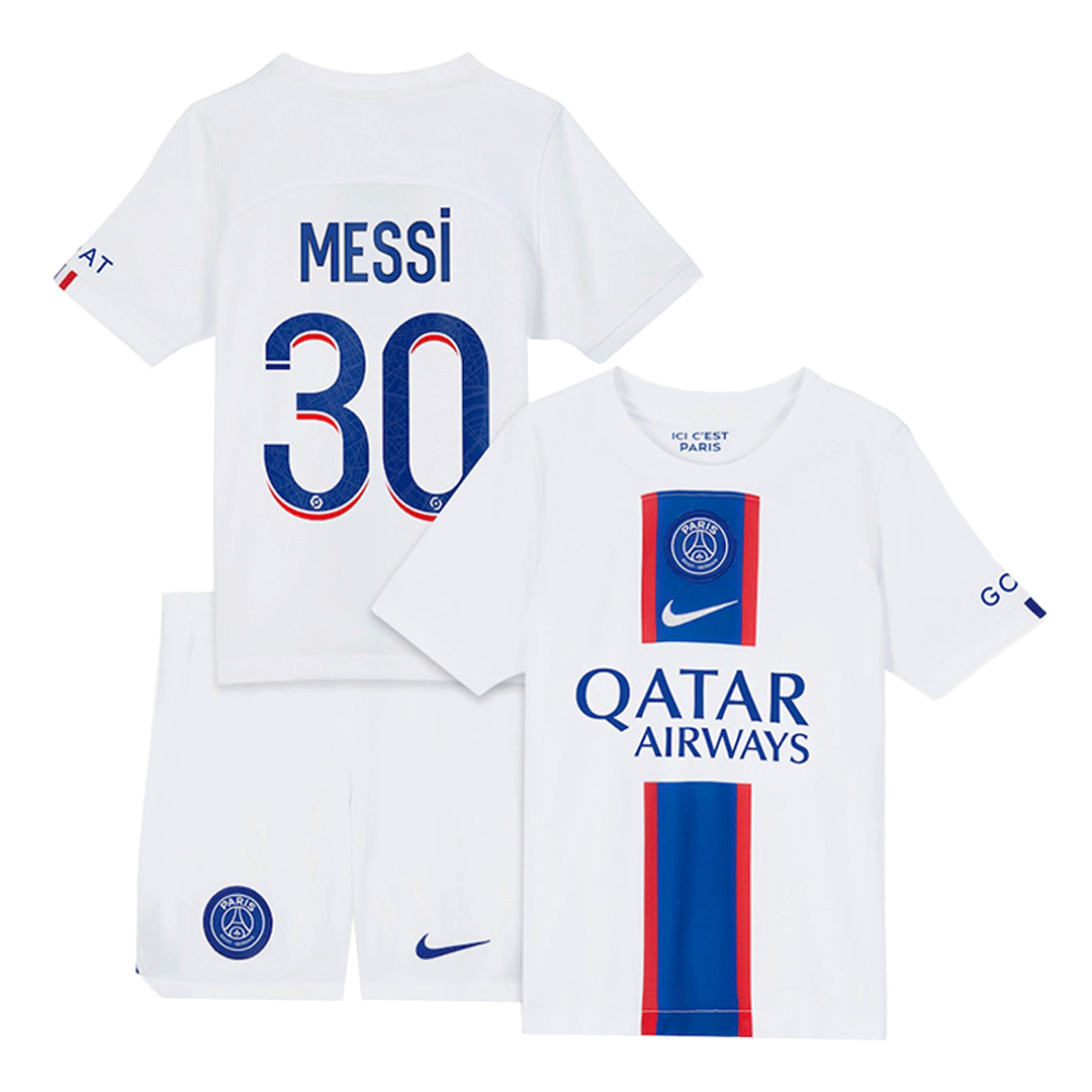 MESSI #30 PSG Third Away Kids Jerseys Kit 2022/23 | Gogoalshop