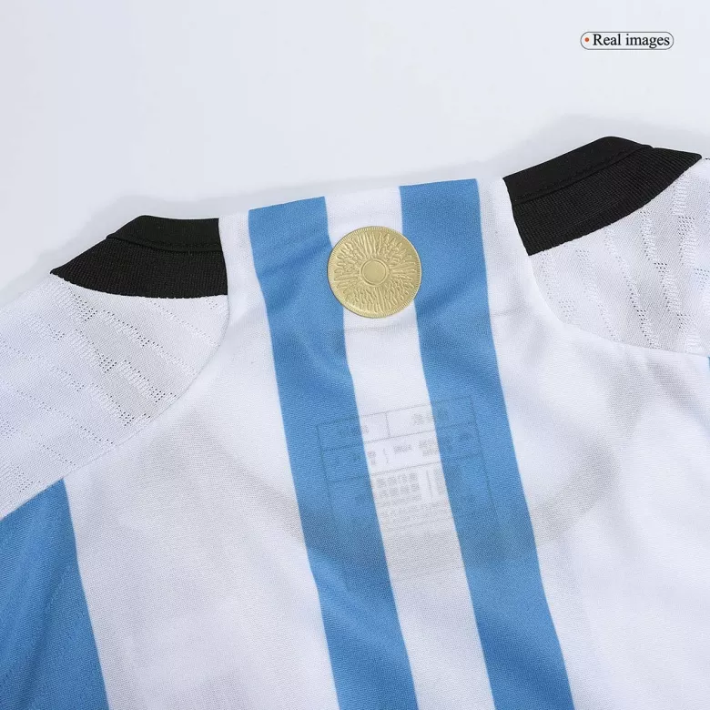 New ARMANI #1 Argentina Three Stars Home World Cup 2022 Champion Authentic Jersey - gogoalshop
