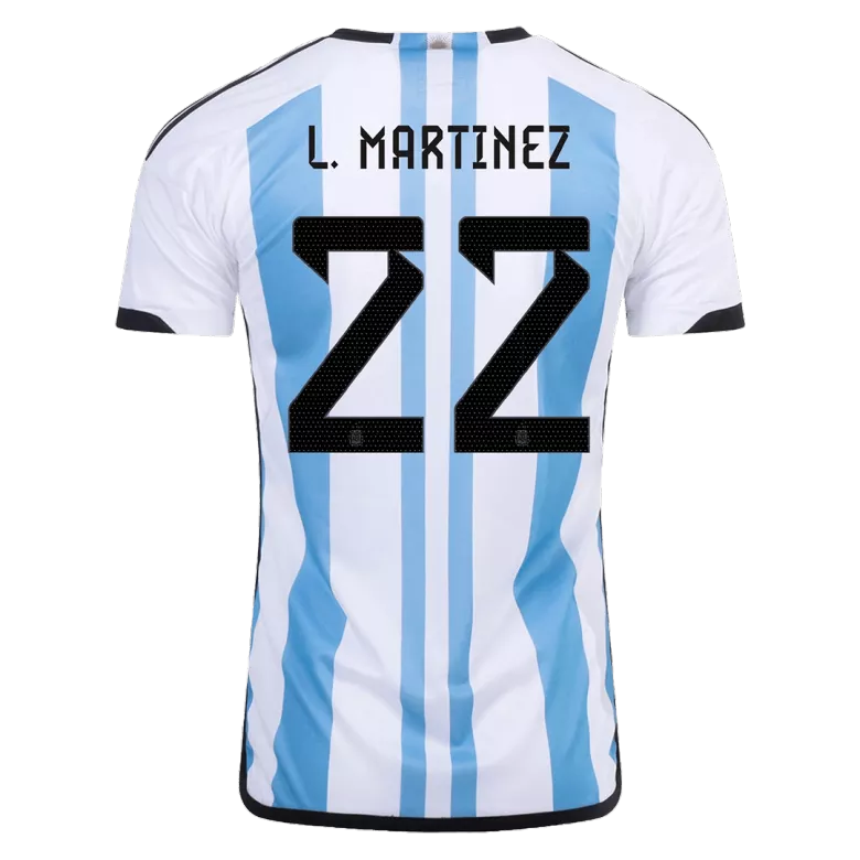 L. MARTINEZ #22 Argentina Three Stars Home Jersey 2022 - gogoalshop