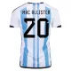 New MAC ALLISTER #20 Argentina Three Stars Home 2022 Champion Jersey - gogoalshop