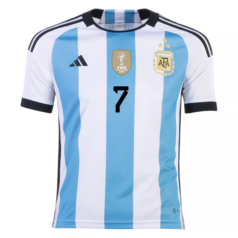 New DE PAUL #7 Argentina Three Stars Home 2022 Champion Jersey - gogoalshop