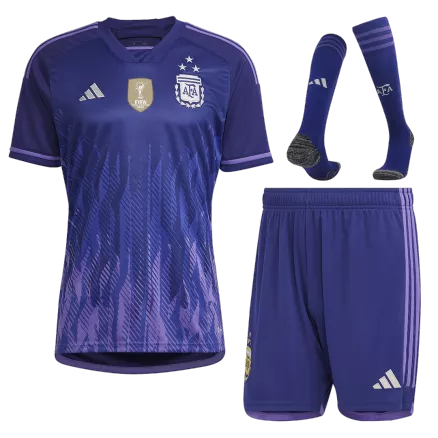 Argentina Away World Cup Jerseys Full Kit 2022 - Three Stars - gogoalshop