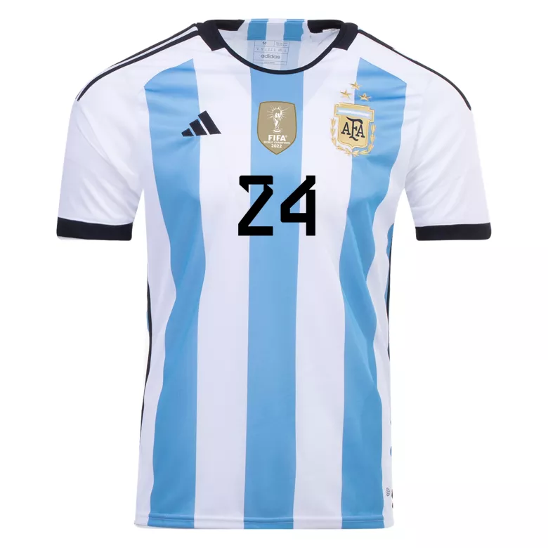 E. FERNANDEZ #24 Argentina Three Stars Home Jersey 2022 - gogoalshop