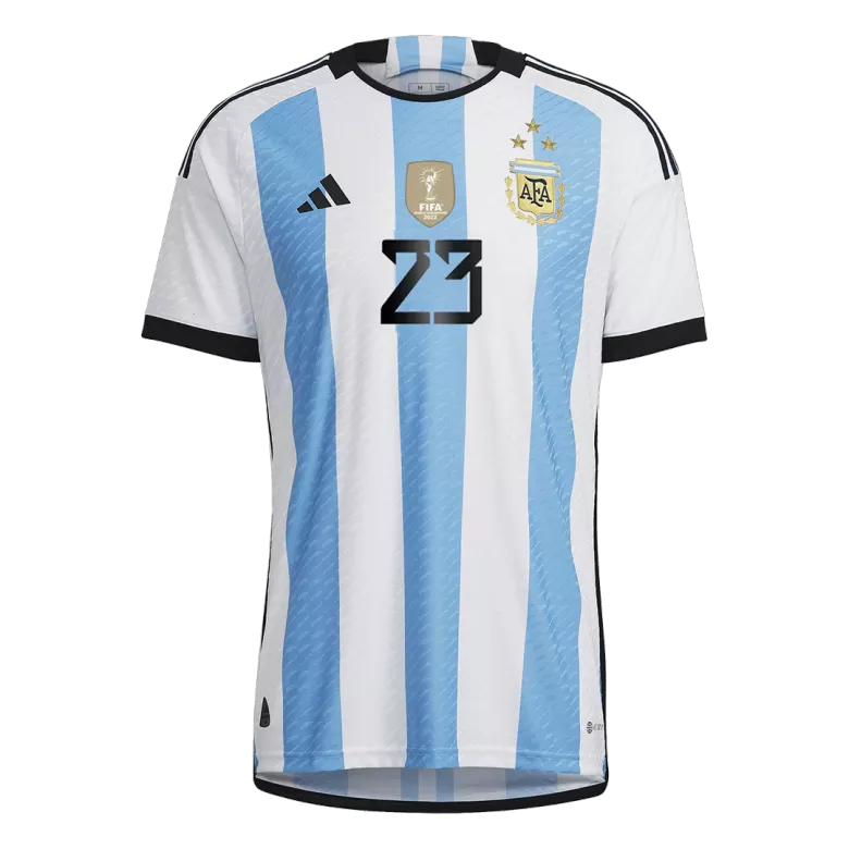 E. MARTINEZ #23 Argentina Three Stars Home Authentic Jersey World Cup 2022 - gogoalshop