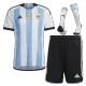 Argentina Home Kids Jerseys Full Kit 2022 - Three Stars - gogoalshop
