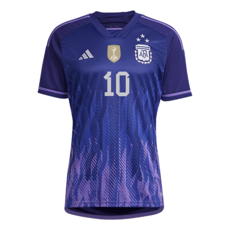 New SignMESSI #10 Argentina 3 Stars Home Soccer Champion Jersey 2022