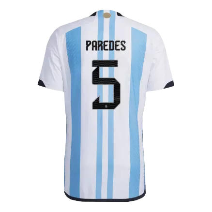 New PAREDES #5 Argentina Three Stars Home World Cup 2022 Champion Authentic Jersey - gogoalshop