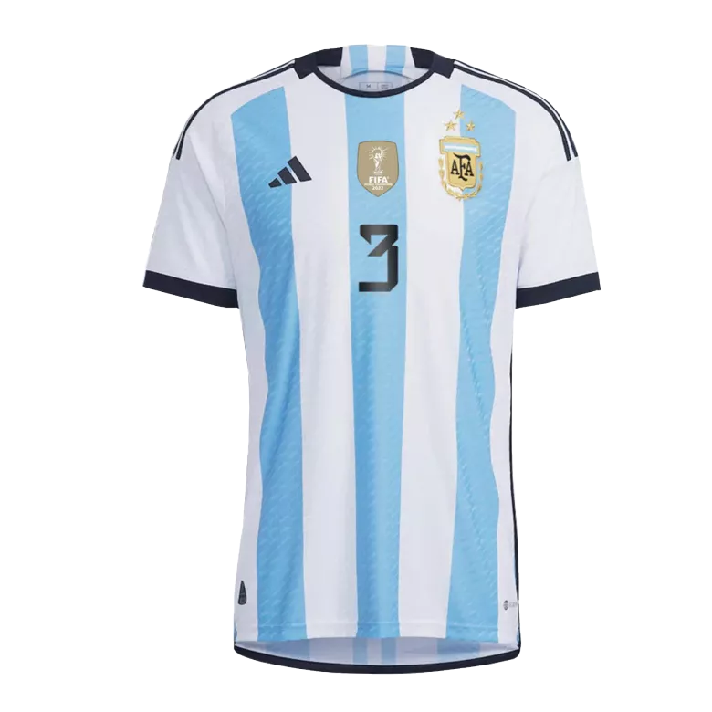 New TAGLIAFICO #3 Argentina Three Stars Home World Cup 2022 Champion Authentic Jersey - gogoalshop