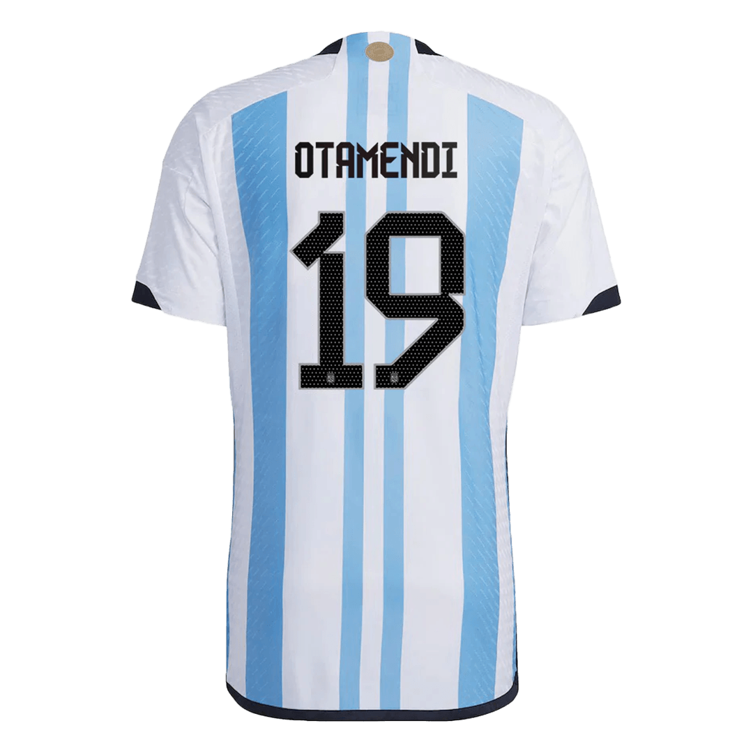 New OTAMENDI #19 Argentina Three Stars Home World Cup 2022