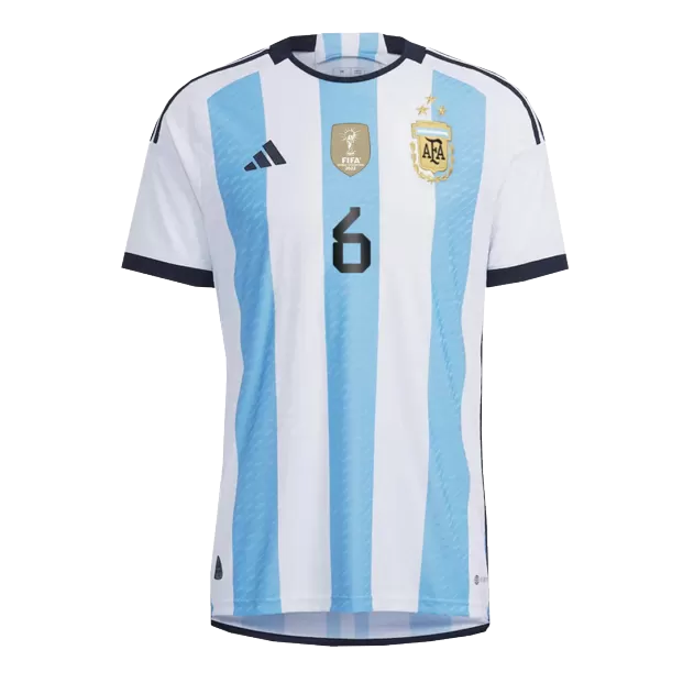 New PEZZELLA #6 Argentina Three Stars Home World Cup 2022 Champion Authentic Jersey