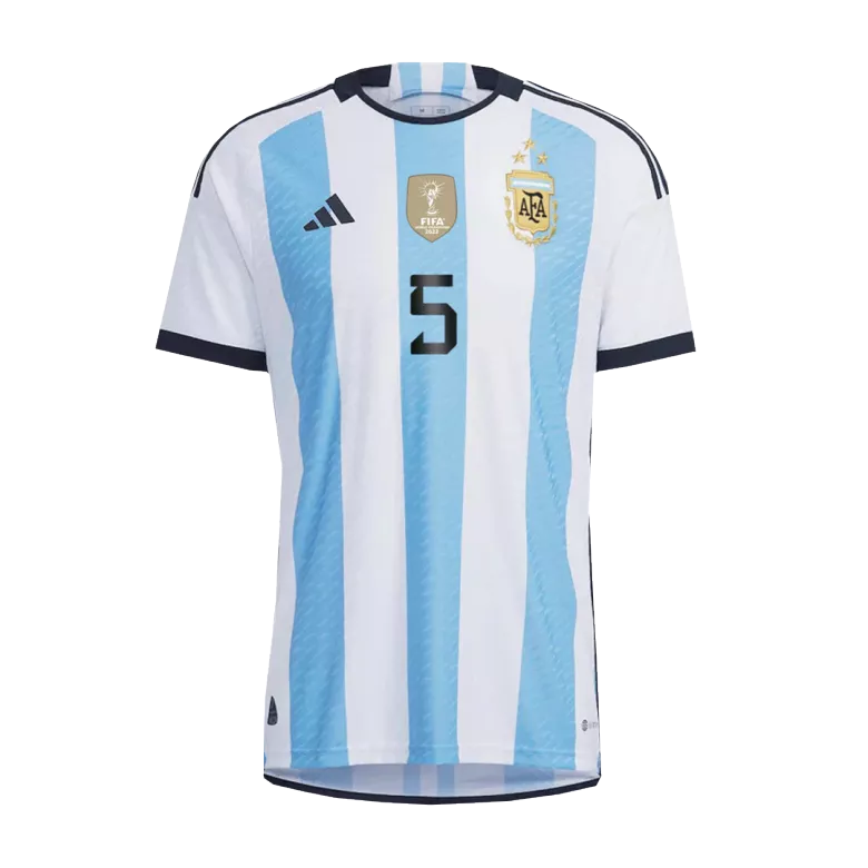 New PAREDES #5 Argentina Three Stars Home World Cup 2022 Champion Authentic Jersey - gogoalshop