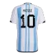 New SignMESSI #10 Argentina Three Stars Home 2022 Champion Authentic Jersey - gogoalshop
