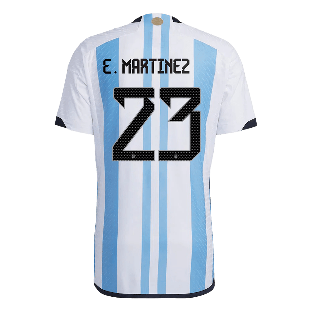 E. MARTINEZ #23 Argentina Three Stars Home Authentic Jersey World Cup 2022
