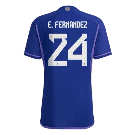 E. FERNANDEZ #24 Argentina Three Stars Away Authentic Jersey World Cup 2022 - gogoalshop
