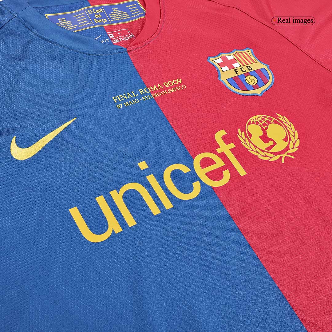 Retro Soccer Jersey Barcelona Home Long Sleeve 2008/09 - UCL Final - gogoalshop