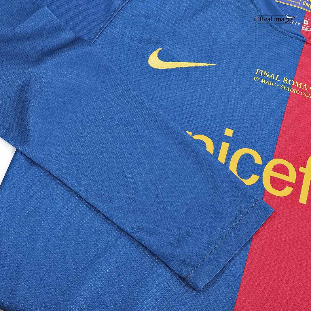 Retro Soccer Jersey Barcelona Home Long Sleeve 2008/09 - UCL Final - gogoalshop