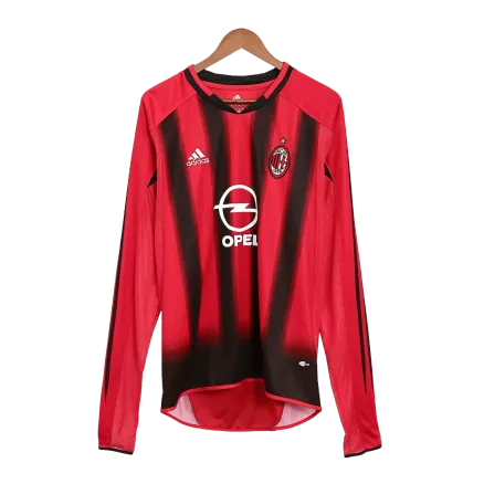Vintage Soccer Jersey AC Milan Home Long Sleeve 2004/05 - gogoalshop