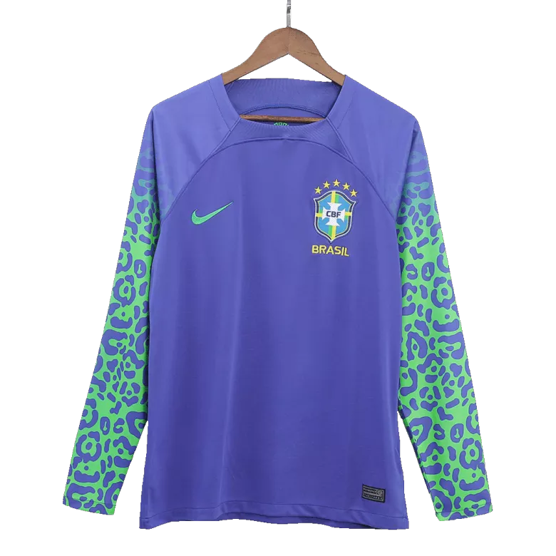 Brazil Away Long Sleeve Soccer Jersey 2022 - gogoalshop