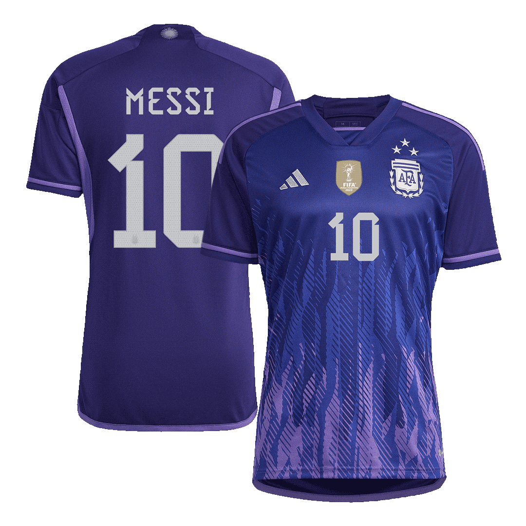 Women's MESSI #10 Argentina Three Stars Away Jersey 2022 | Gogaolshop