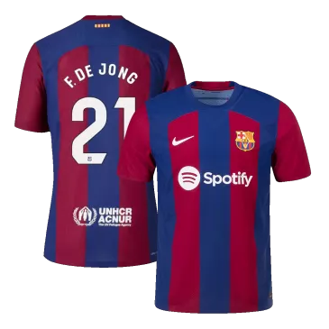 F. DE JONG #21 Barcelona Home Authentic Jersey 2023/24 - gogoalshop