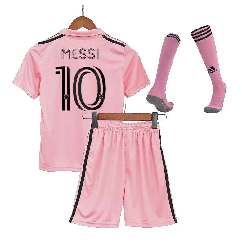MESSI #10 Inter Miami CF "Messi GOAT" Home Kids Soccer Jerseys Full Kit 2023 - gogoalshop
