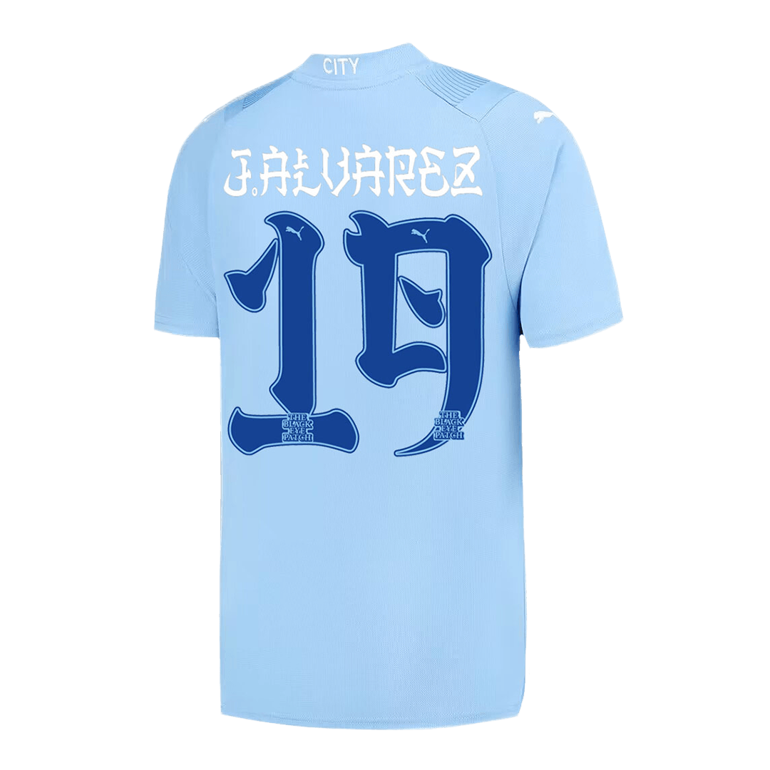 J.ALVAREZ #19 Manchester City Home Soccer Jersey 2023/24 - gogoalshop
