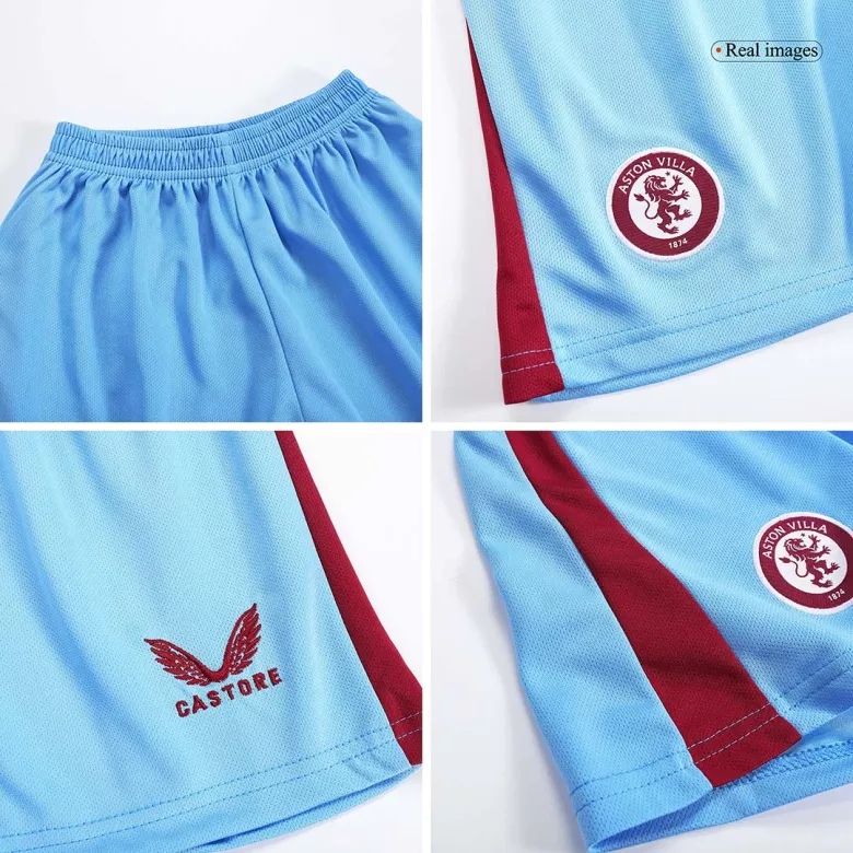 Aston Villa Away Kids Soccer Jerseys Kit 2023/24 - gogoalshop