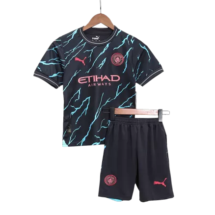 Manchester City Third Away Kids Soccer Jerseys Kit 2023/24 - gogoalshop
