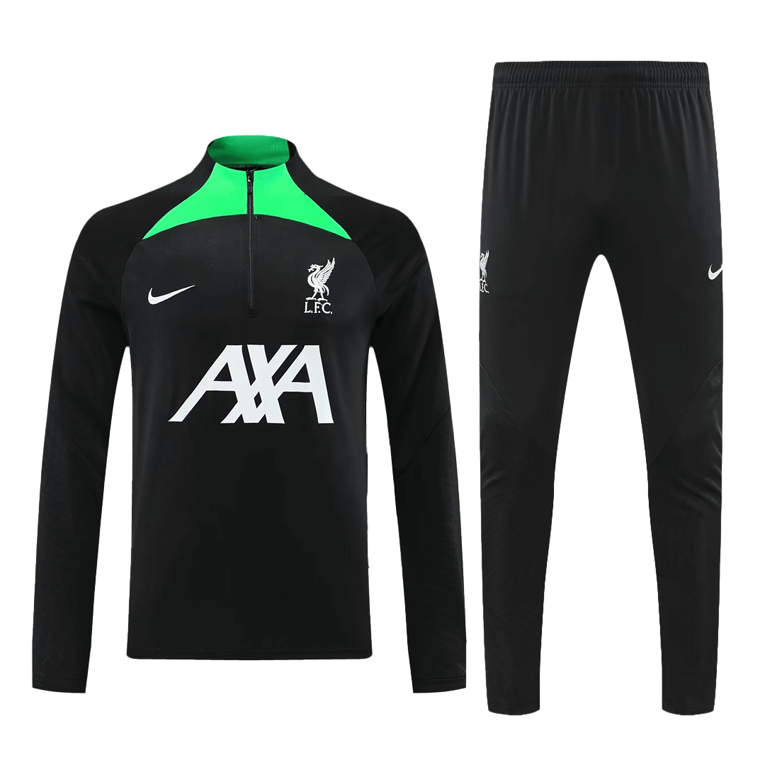 Liverpool 1 4 Zip Tracksuit 2023 24 Kids Black Gogoalshop
