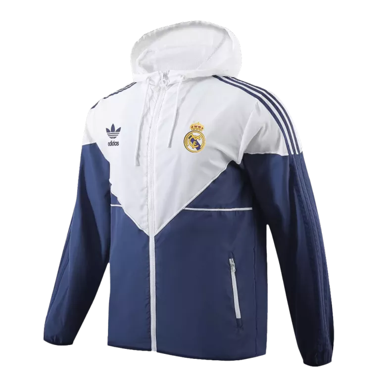 Real Madrid Hoodie Windbreaker Jacket 2023/24 - White&Navy - gogoalshop