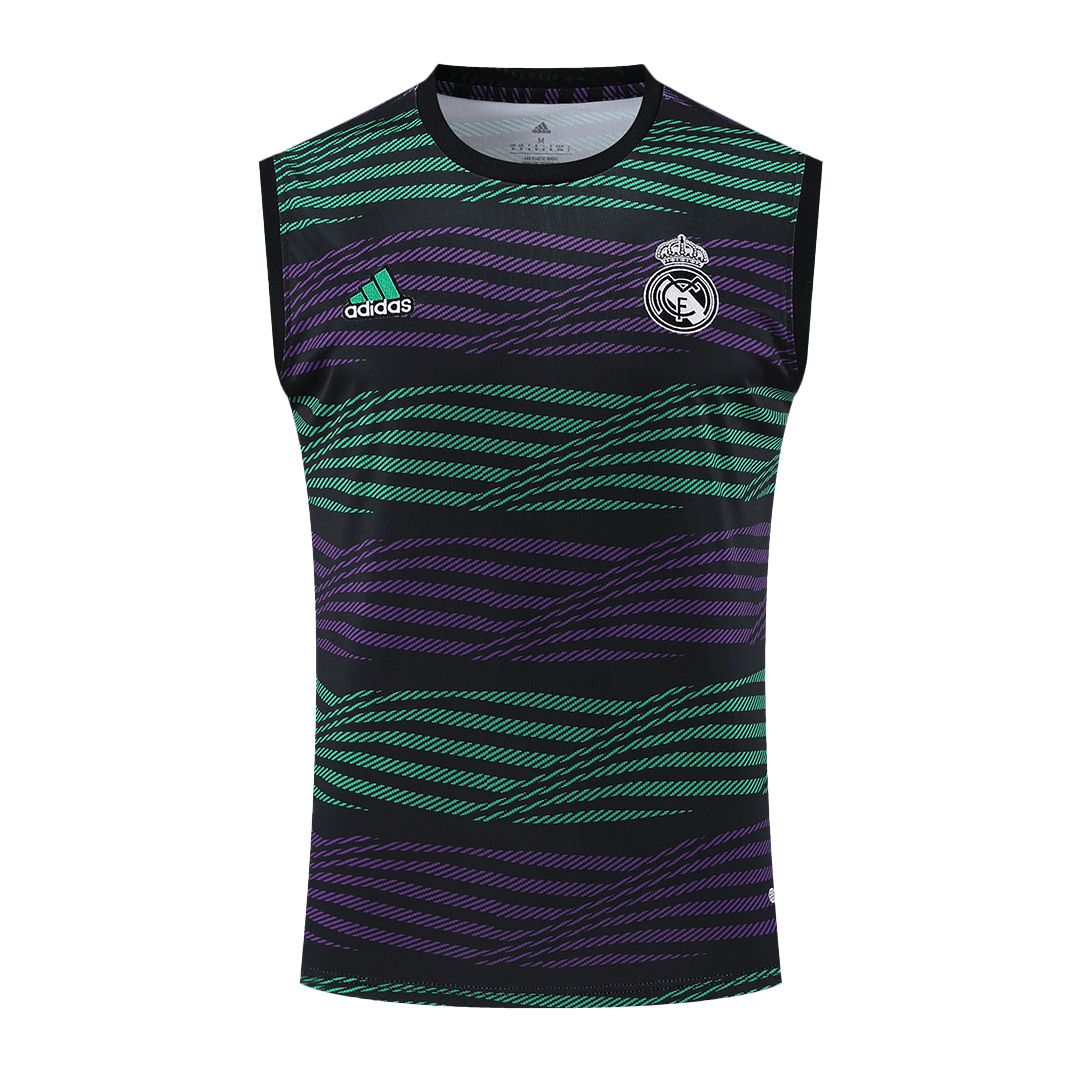 Real Madrid Pre Match Sleeveless Top 2022 23 Black Purple Green Gogoalshop