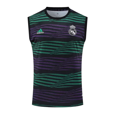 Real Madrid Pre-Match Sleeveless Top 2022/23 Black&Purple&Green - gogoalshop