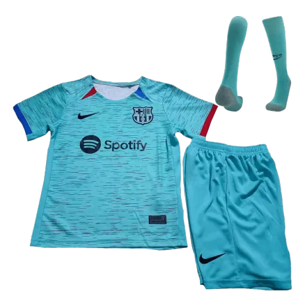Barcelona Third Away Kids Soccer Jerseys Full Kit 2023/24 - gogoalshop