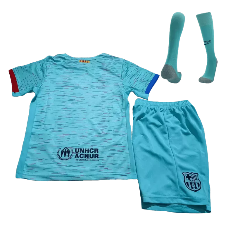 Barcelona Third Away Kids Soccer Jerseys Full Kit 2023/24 - gogoalshop