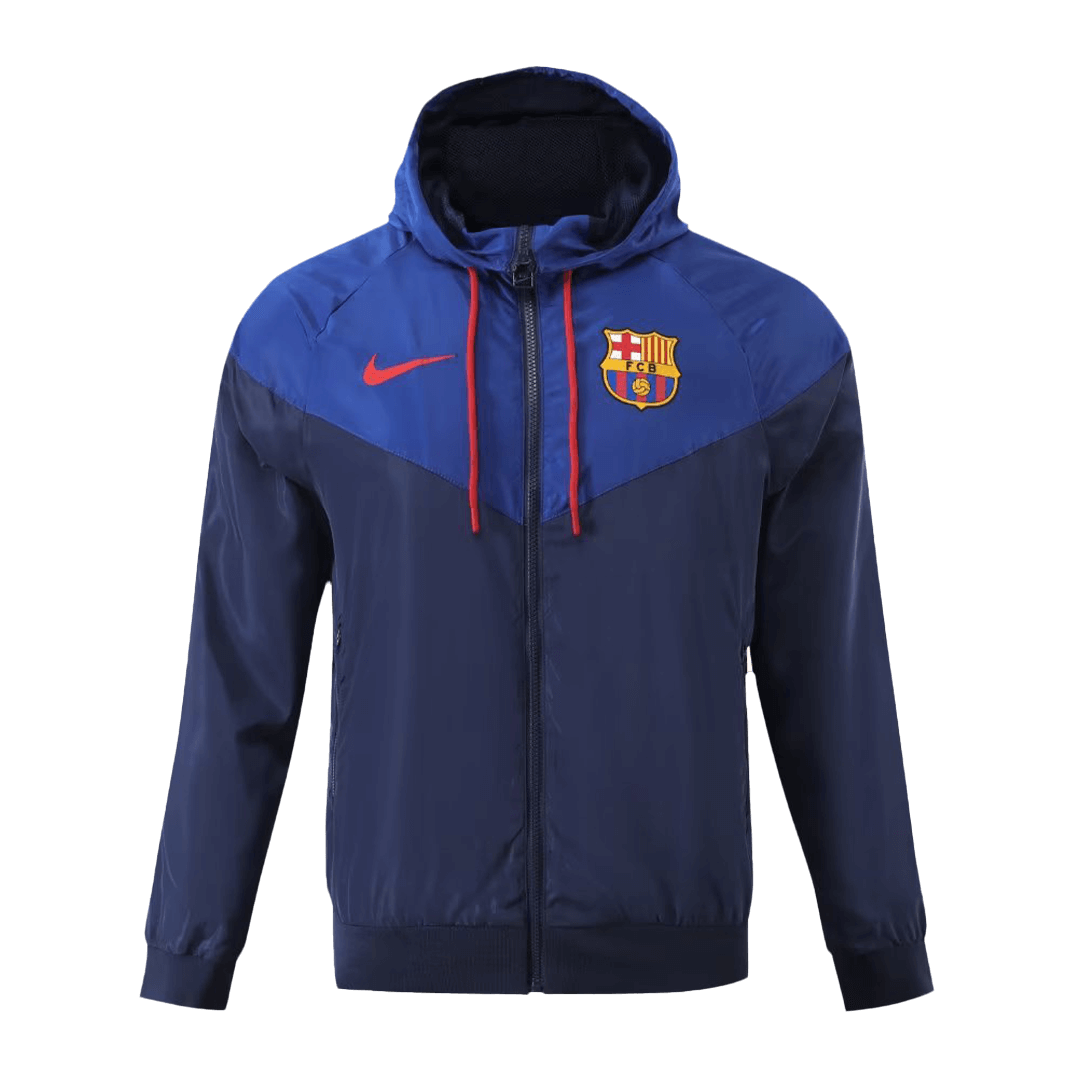 Barcelona Hoodie Windbreaker Jacket 2023/24 - Navy | Gogoalshop