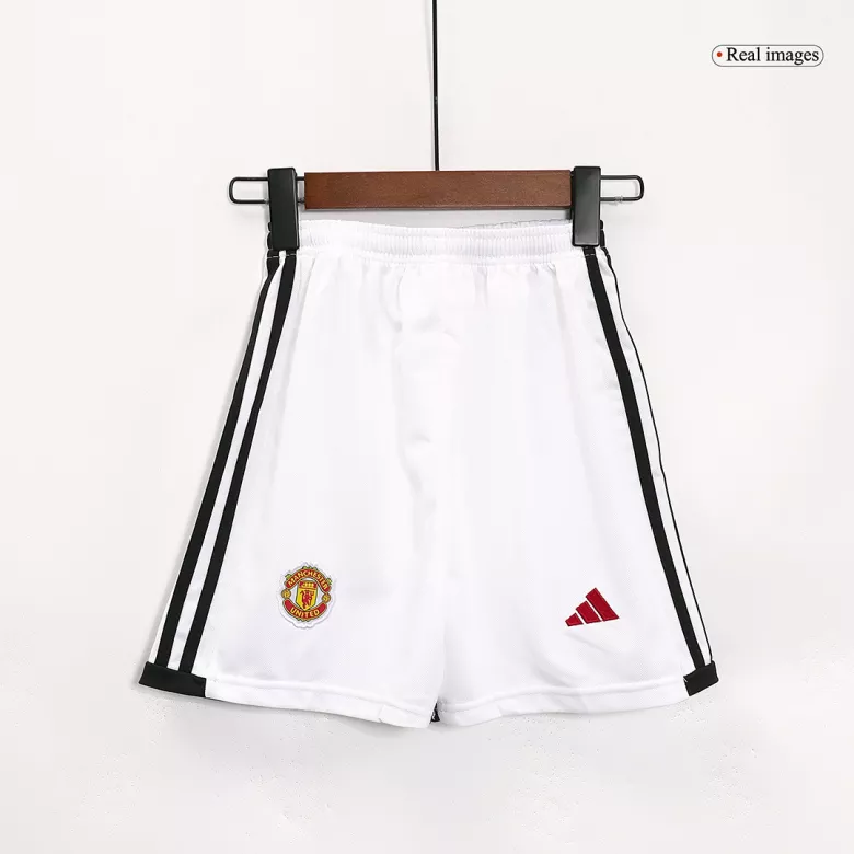 Manchester United Home Long Sleeve Kids Soccer Jerseys Kit 2023/24 - gogoalshop