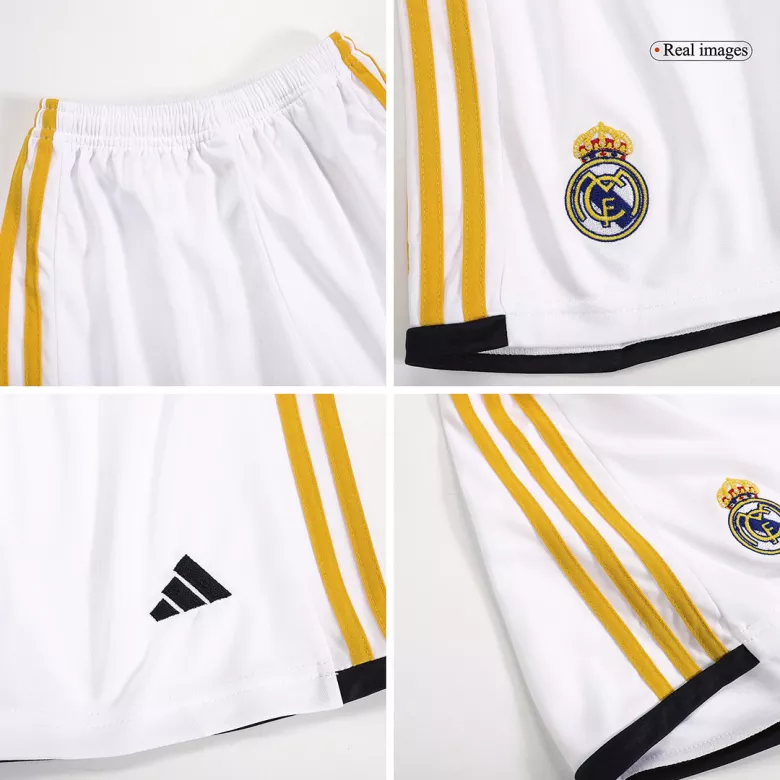 Real Madrid Home Long Sleeve Kids Soccer Jerseys Kit 2023/24 - gogoalshop