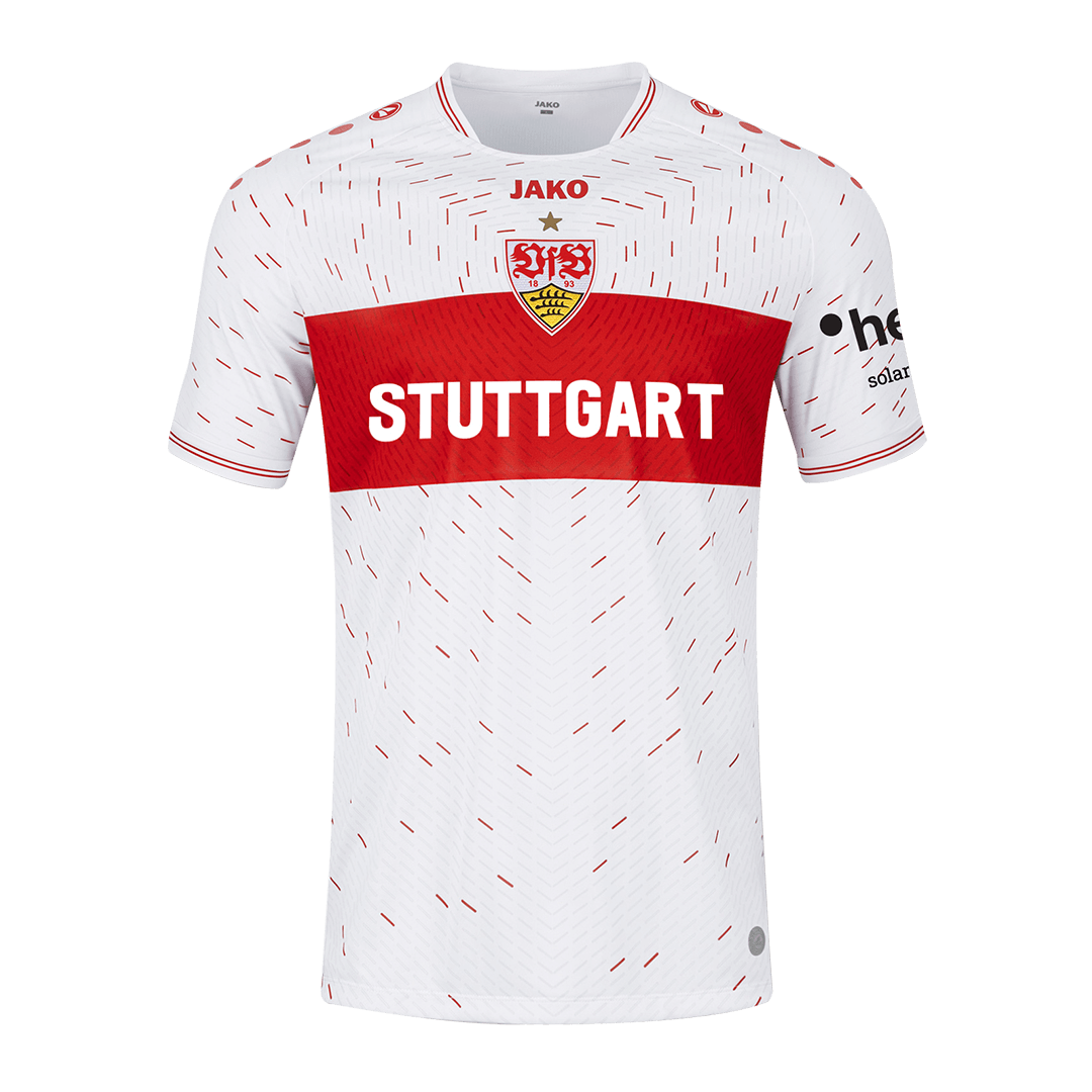 JAKO Maglia Home VfB Stoccarda - Jersey Ufficiale Con Logo 3D, Colori Bianco E Rosso