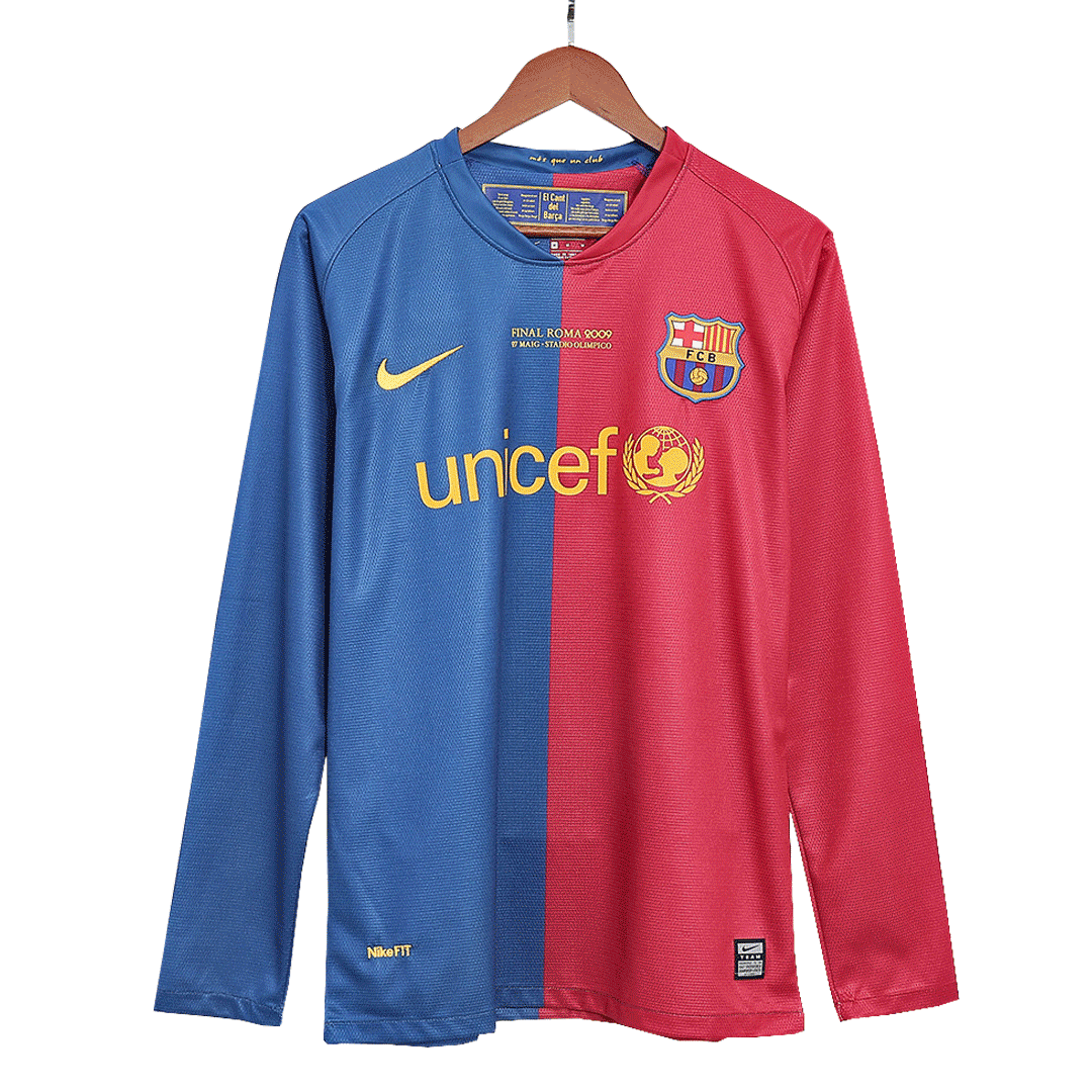 Retro Soccer Jersey Barcelona Home Long Sleeve 2008/09 - UCL Final - gogoalshop