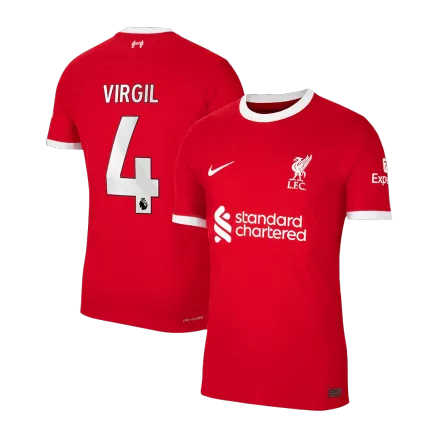 VIRGIL #4 Liverpool Home Authentic Soccer Jersey 2023/24 - gogoalshop