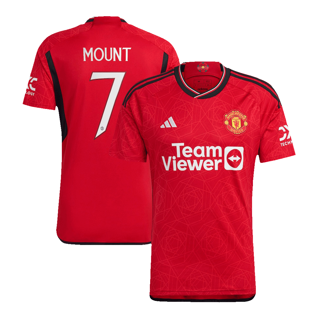 MOUNT #7 Manchester United Home Soccer Jersey 2023/24 -UCL - gogoalshop