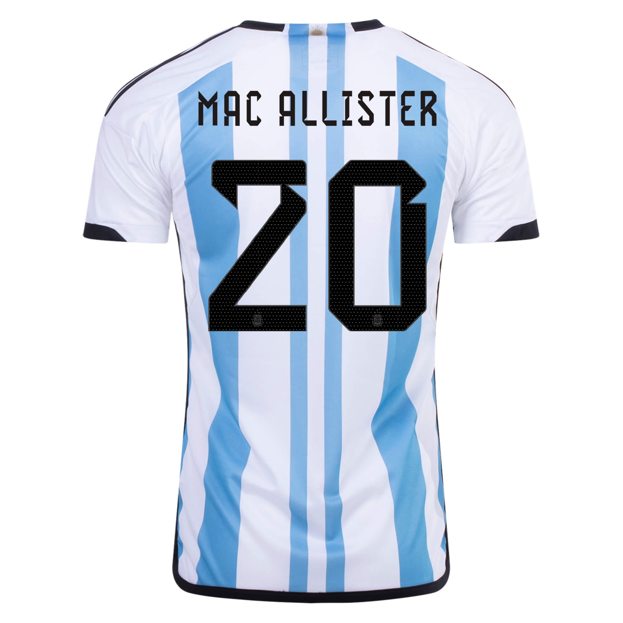 New MAC ALLISTER #20 Argentina Three Stars Home 2022 Champion