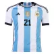 New DYBALA #21 Argentina Three Stars Home 2022 Champion Jersey - gogoalshop