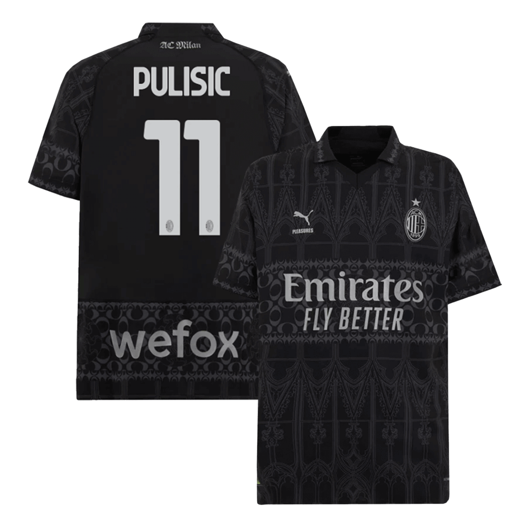 PULISIC #11 AC Milan X Pleasures Fourth Away Soccer Jersey 2023/24
