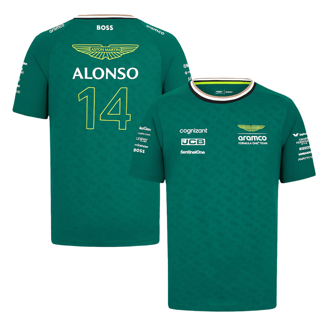 Fernando Alonso #14 Aston Martin Cognizant F1 Racing Team Shirt - gogoalshop