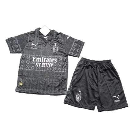 AC Milan x Pleasures Fourth Away Kids Soccer Jerseys Kit 2023/24 - gogoalshop